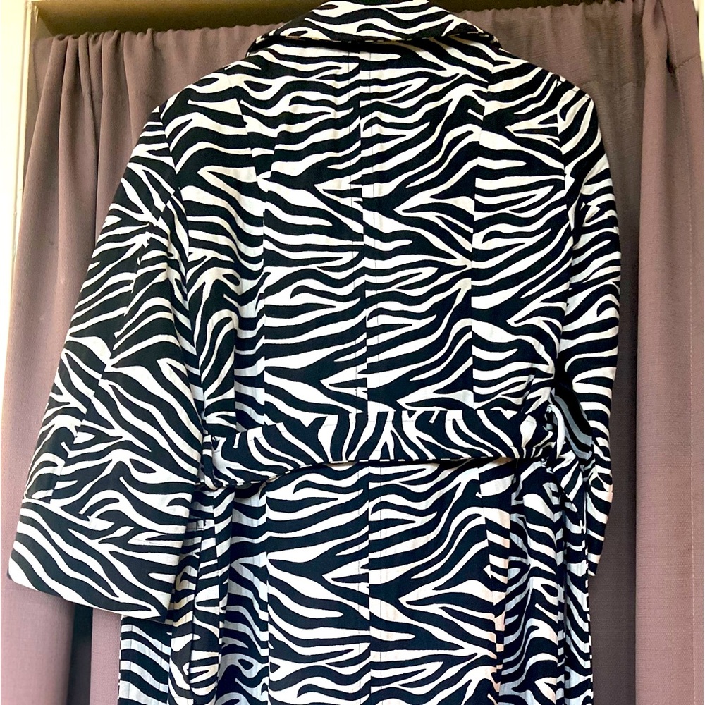 Black/ white animal print coat , worn a couple times to NY graduation